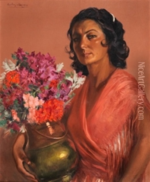 Flores Gitanas Oil Painting - Carlos Vazquez