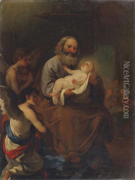 Der Hl. Josef Mit Dem Jesuskind Oil Painting - Denys Fiammingo Calvaert