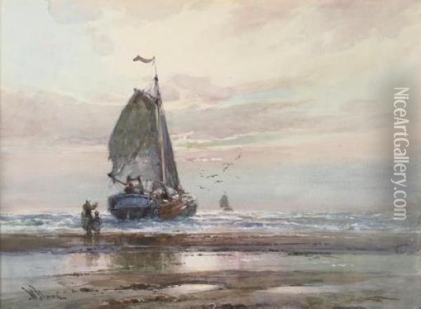 Off To The Fishing Grounds Oil Painting - William Knox