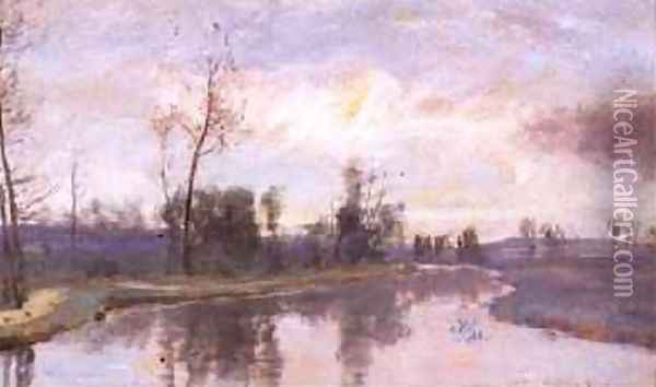 River Landscape 1888 Oil Painting - David Murray