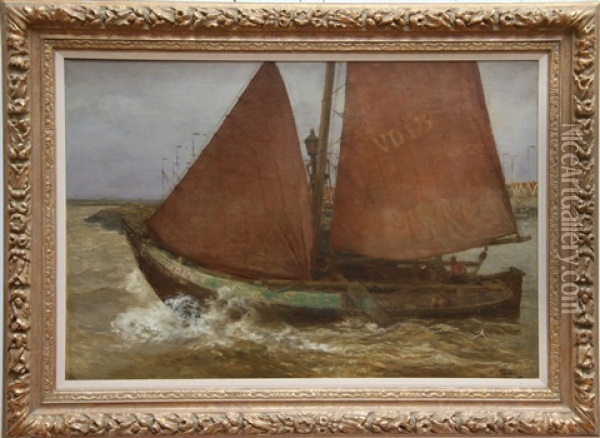 Volendammer Viskotter Oil Painting - Willem Bastiaan Tholen