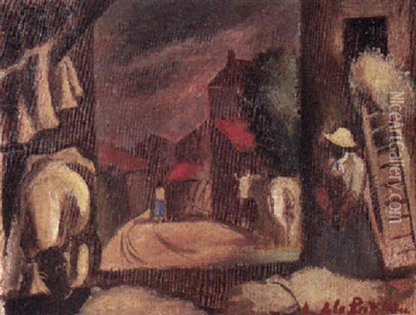 Grange Et Fermette Oil Painting - Amedee Marie Dominique Dubois de La Patelliere