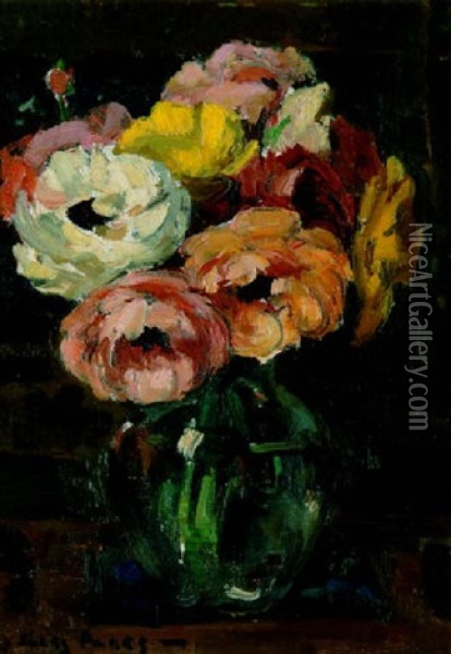 Ranunculus Oil Painting - Jules Eugene Pages