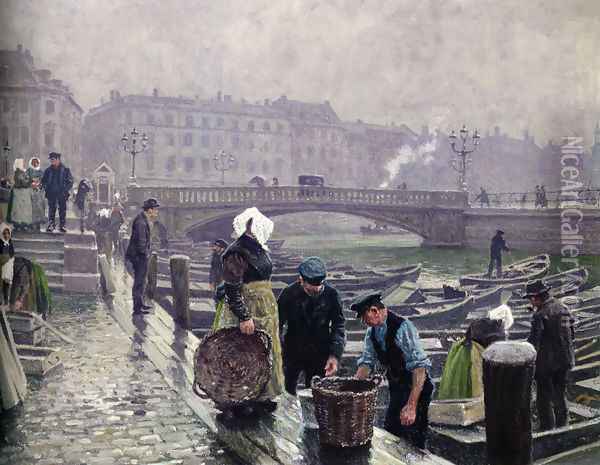 Ved Gammel Strand (Gammel Strand) Oil Painting - Paul-Gustave Fischer