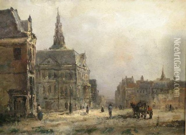 City Scene Oil Painting - Johan Hendrik van Mastenbroek