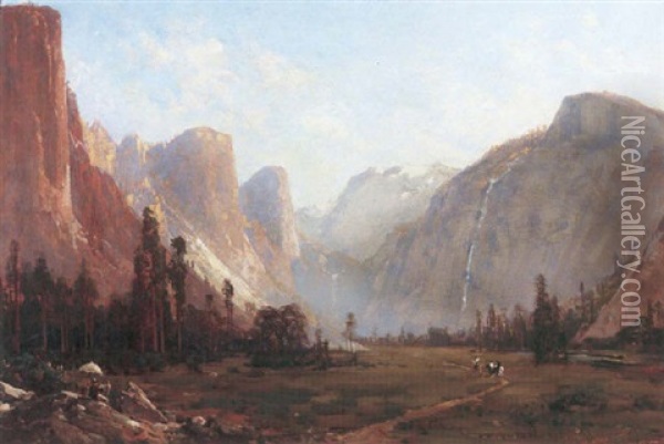 Following The Trail, Hetch Hetchy Oil Painting - Thomas Hill