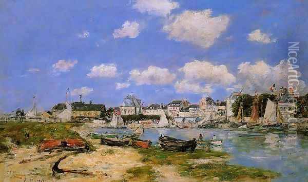 Honfleur a Dock 1885-1890 Oil Painting - Eugene Boudin