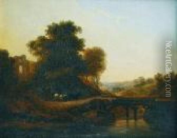 El Puente De Madera Oil Painting - Sir Augustus Wall Callcott