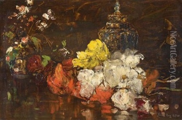 Still Life With Flowers Oil Painting - James Kay