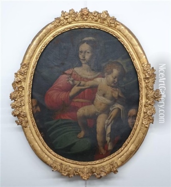 Vierge A L'enfant Entouree De Deux Saints Oil Painting - Francis Guy
