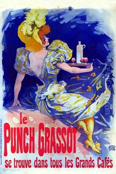 Le Punch Grassot Oil Painting - Jules Cheret