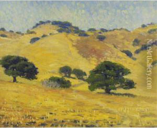 The Golden Hills Of California Oil Painting - William Posey Silva
