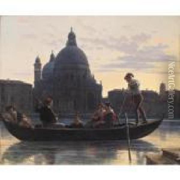 Gondoler I Venedig (the Gondola Party, Venice) Oil Painting - Wilhelm Marstrand