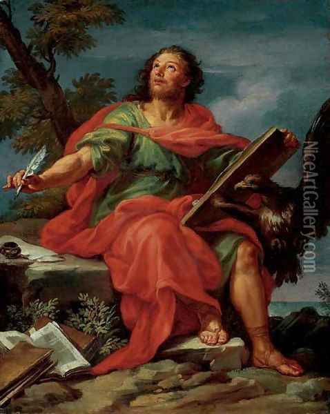 Saint John the Evangelist on Patmos Oil Painting - Sebastiano Conca