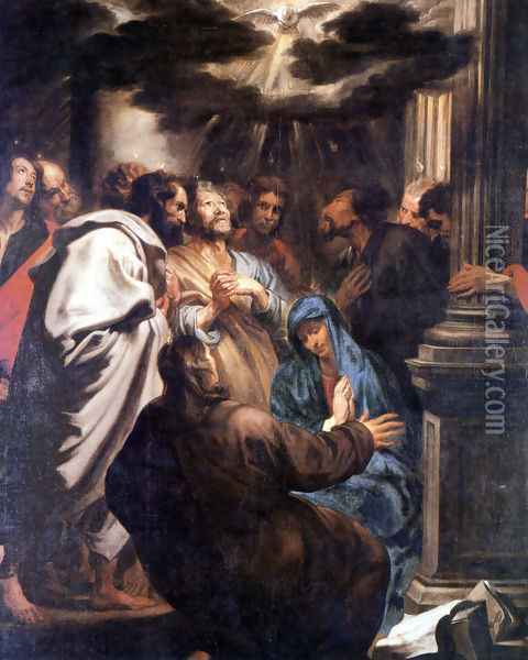 The outpouring of the Holy Spirit Oil Painting - Sir Anthony Van Dyck