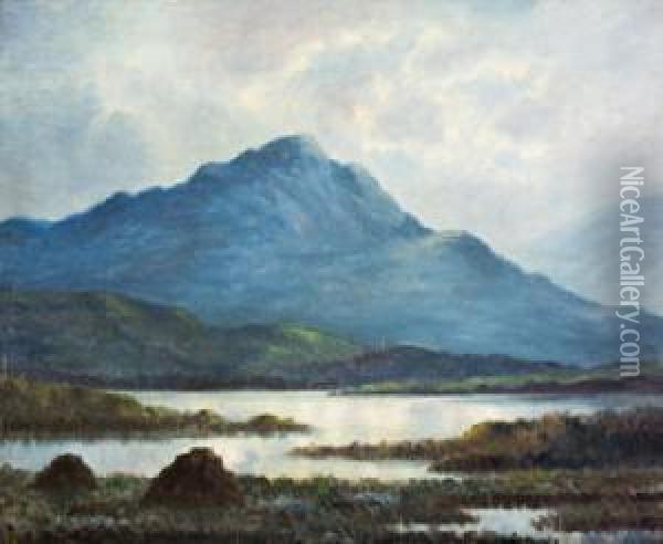 A West Of Ireland Landscape Oil Painting - Douglas Alexander
