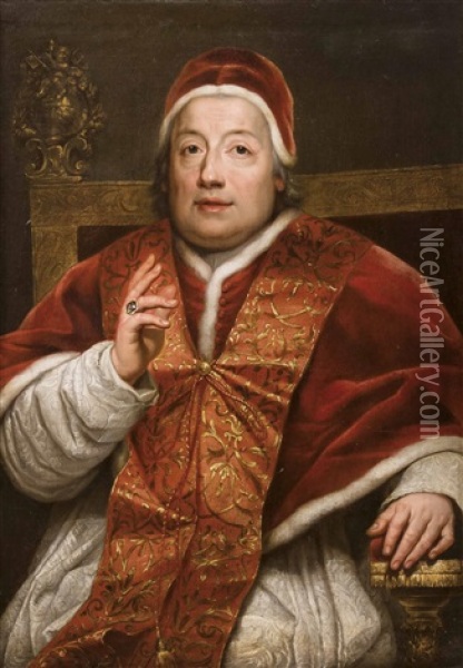 Papst Clemens Xiii Ol Auf Leinwand Oil Painting - Anton Raphael Mengs