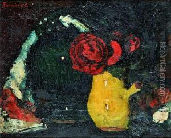 Bouquet De Roses Oil Painting - Rodolphe Fornerod