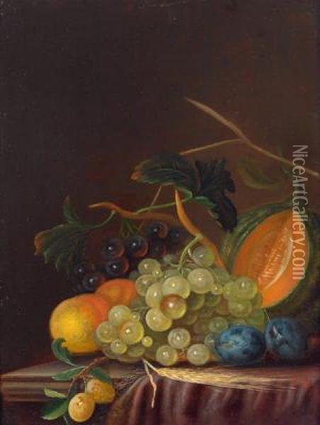 Natura Morta Con Uva Oil Painting - Johann Daniel Bager