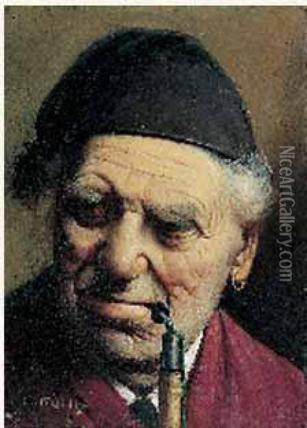 Portrait D'homme A La Pipe Oil Painting - Johann Heinrich Konig