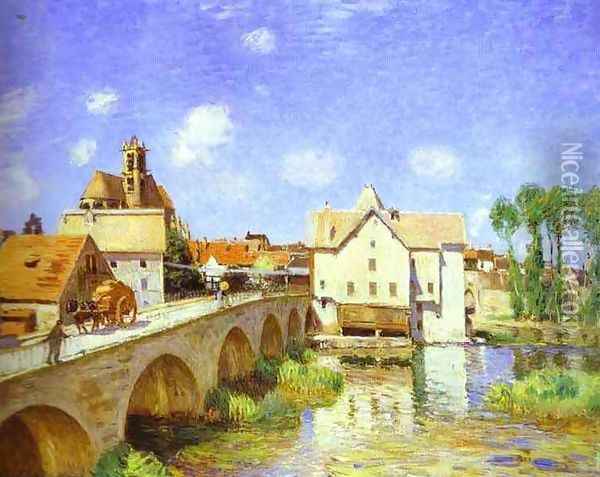 The Bridge at Moret, 1893 Oil Painting - Alfred Sisley