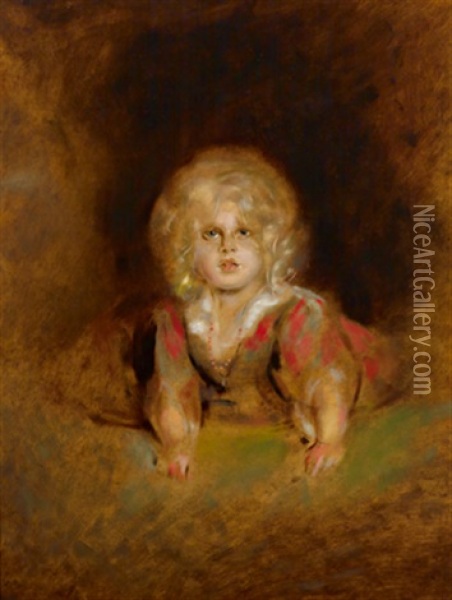 Bildnis Der Tochter Marion Oil Painting - Franz Seraph von Lenbach