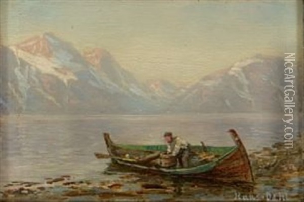 Lynganfjord Oil Painting - Hans Dahl