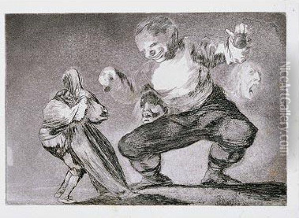Los Proverbios O Losdisparates Oil Painting - Francisco De Goya y Lucientes