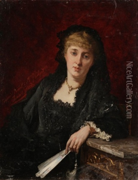 Portrait De Madame Philipot Oil Painting - Theodore Gerard