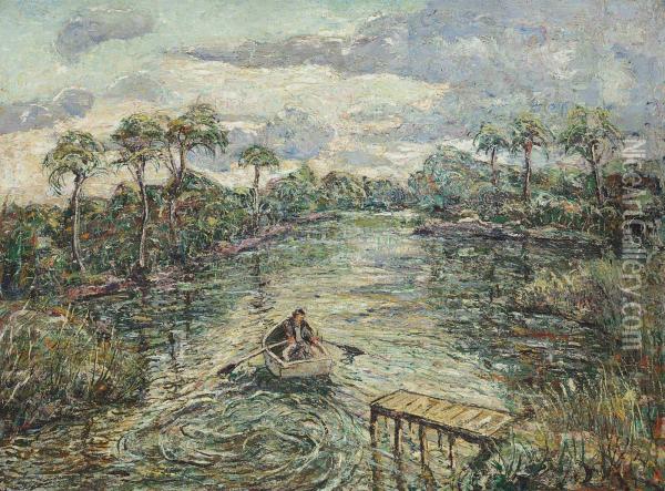 River Through The Everglades Oil Painting - Ernest Lawson