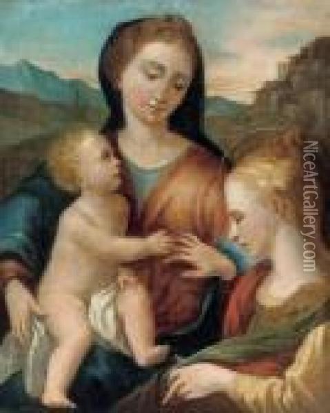 The Mystic Marriage Of Saint Catherine Oil Painting - Correggio, (Antonio Allegri)
