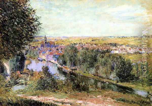 View of Moret Oil Painting - Alfred Sisley