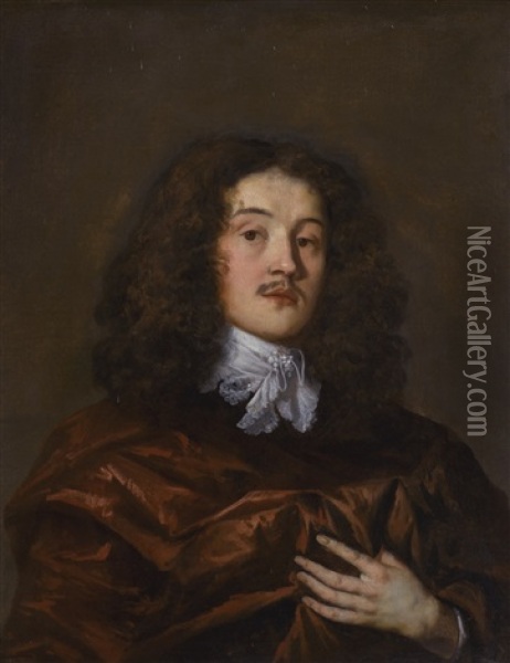 Portrait Of A Man, Possibly A Self-portrait Oil Painting - Sir Peter Lely