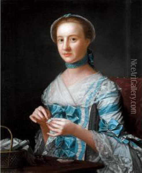 Portrait Of Miss Earle Oil Painting - Henry Robert Morland