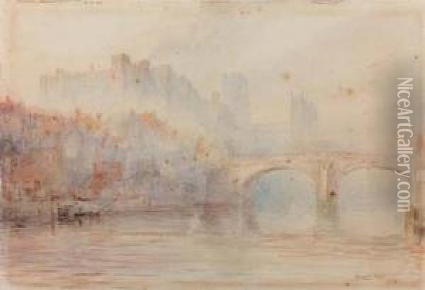 Effetto Di Nebbia - 1904 Oil Painting - Herbert John Finn
