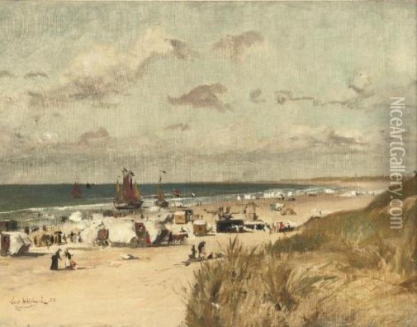 A Sunny Day On The Beach Of Zandvoort Oil Painting - Ernst Hildebrand
