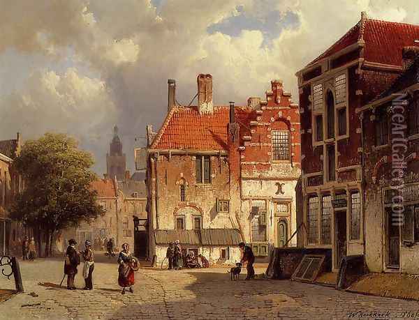 Town Square Oil Painting - Willem Koekkoek
