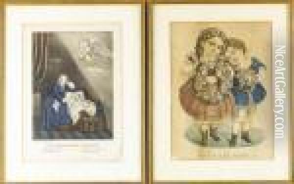 The Mother's Dream Oil Painting - Currier & Ives Publishers