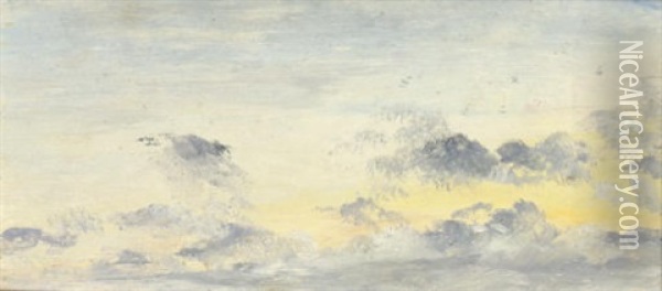 Pale Evening Clouds Oil Painting - William White Warren