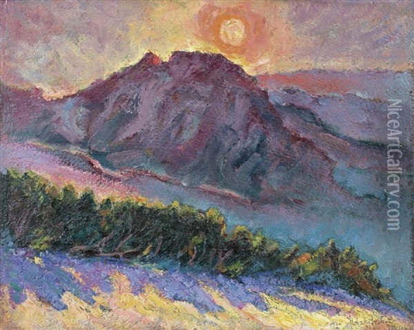 Tatra Mountains Oil Painting - Aleksy Nowakiwski