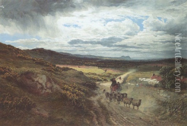 East Lothian Landscape Oil Painting - Samuel Bough