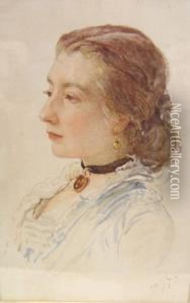 Portrait Of A Female Oil Painting - John Parker