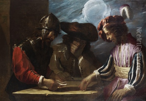 The Card Players Oil Painting - Pietro Ricchi