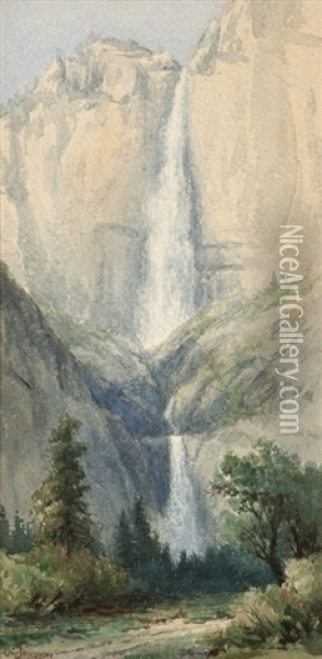 Nevada Falls, Yosemite Oil Painting - Christian Jorgensen
