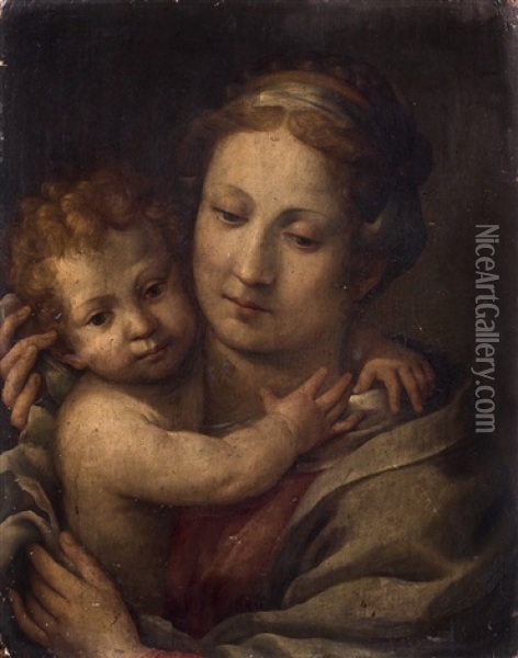 La Vierge A L'enfant Oil Painting - Lucca Longhi