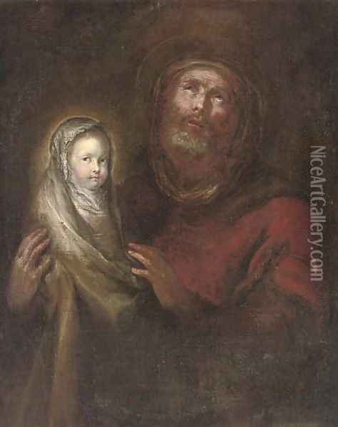 Saint Joseph with the Infant Christ Oil Painting - German School