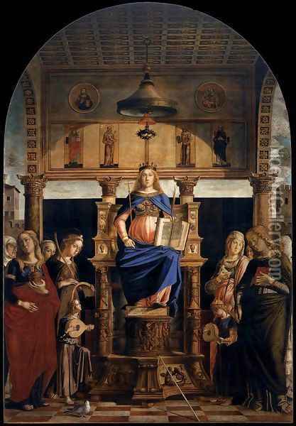 St Veneranda Enthroned Oil Painting - Lazzaro Bastiani