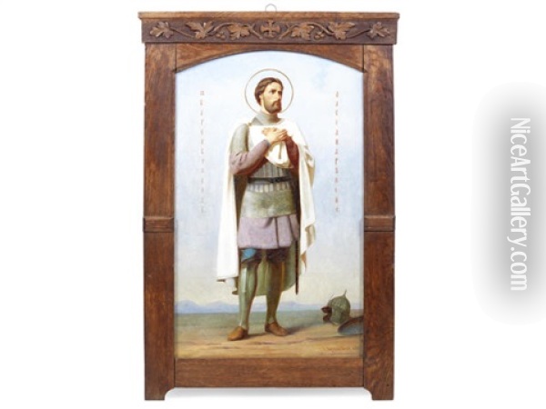 St. Alexander Nevsky Oil Painting - Mitrofan Petrovich Vereshchagin