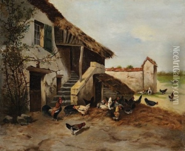 Scene De Basse Coure Oil Painting - Philibert-Leon Couturier