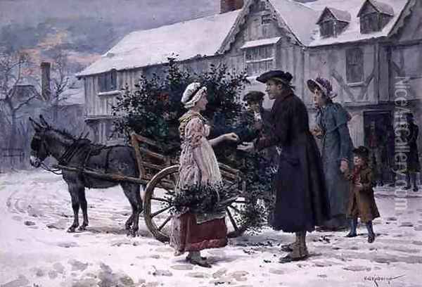 The Holly Cart Oil Painting - George Goodwin Kilburne